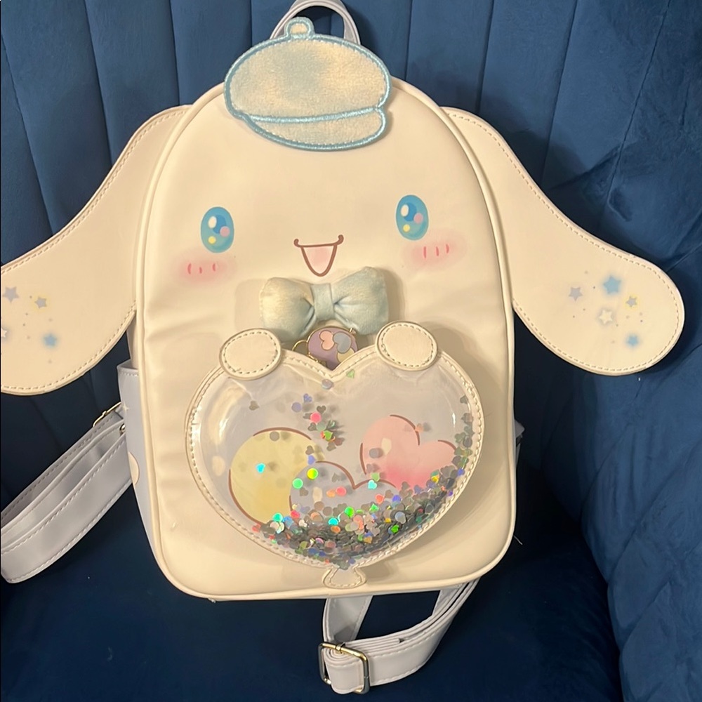Her Universe Cream and Blue Bag with Heart Design